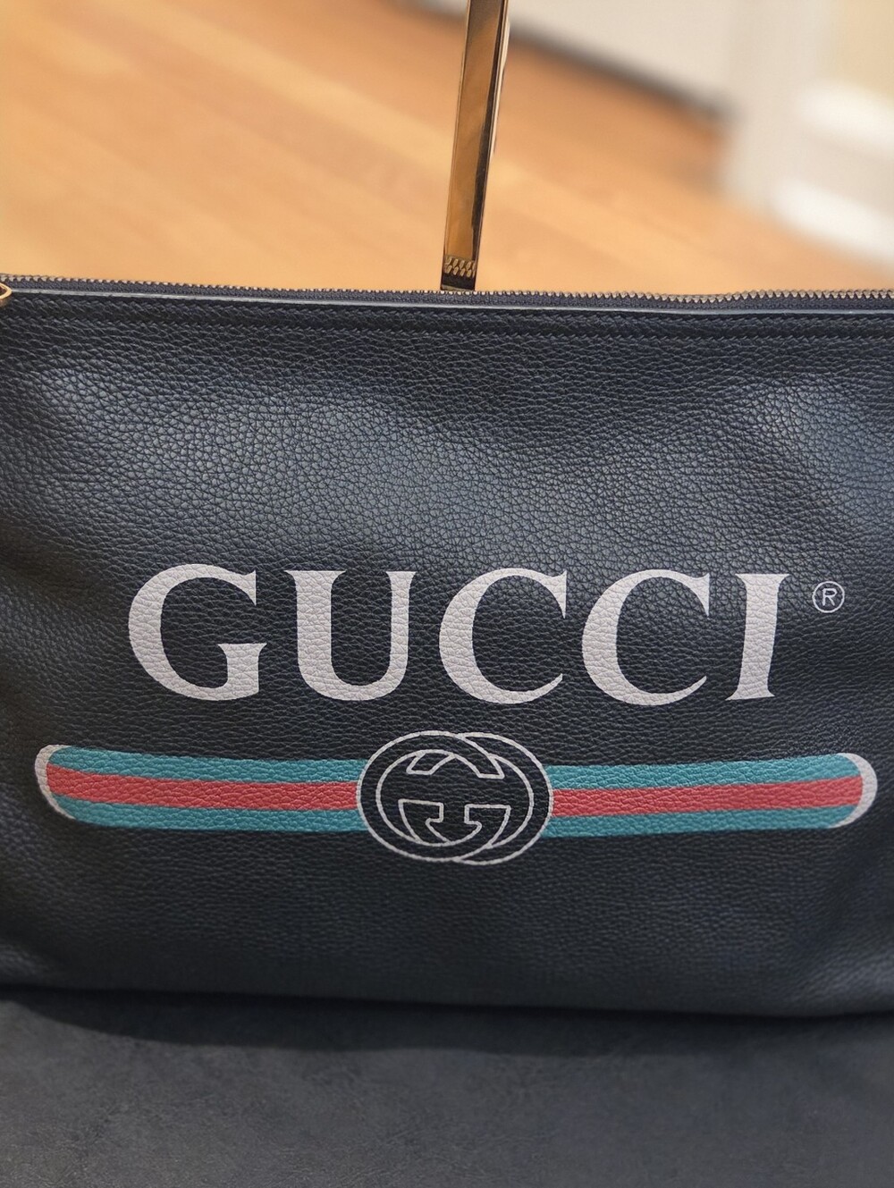 Gucci Vintage Zip Top Clutch Like New Condition Suede Interior